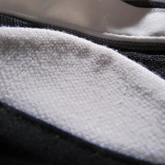 Anne Fontaine Black White Scalloped Mesh Sheer Center Blouse 38 US 6 - Picture 7 of 7